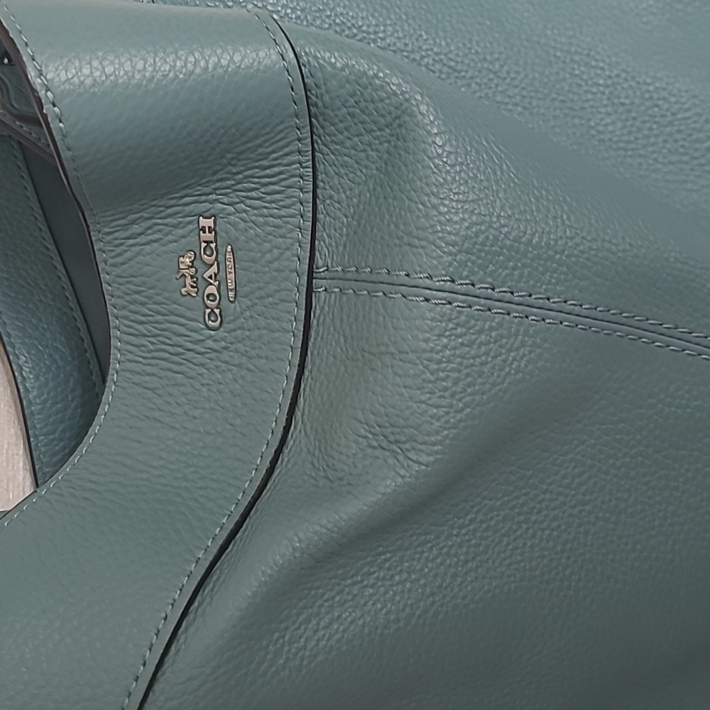 Coach Light Blue Pebbled Leather Purse